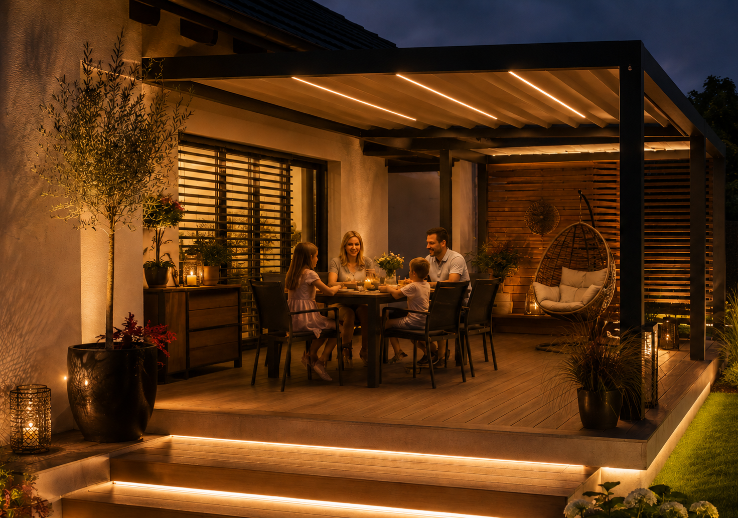 5 sfaturi pentru a transforma terasa de vară într-o oază de relaxare cu ajutorul iluminatului LED 5 sfaturi pentru a transforma terasa de vară într-o oază de relaxare cu ajutorul iluminatului LED